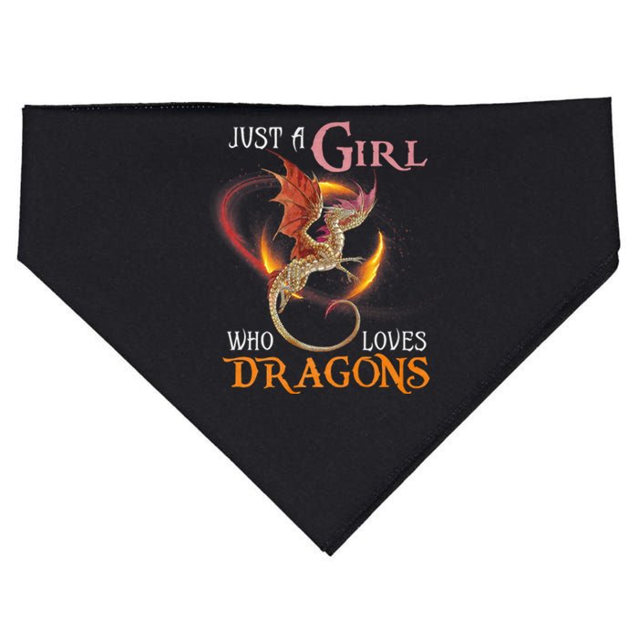 Just A Girl Who Loves Dragons USA-Made Doggie Bandana