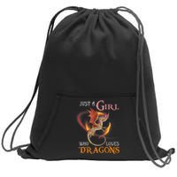 Just A Girl Who Loves Dragons Sweatshirt Cinch Pack Bag