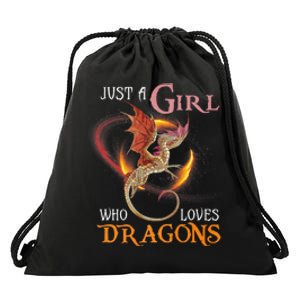 Just A Girl Who Loves Dragons Drawstring Bag