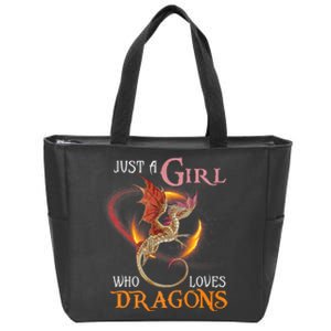 Just A Girl Who Loves Dragons Zip Tote Bag