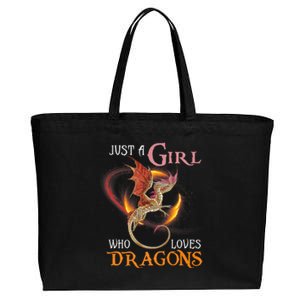 Just A Girl Who Loves Dragons Cotton Canvas Jumbo Tote