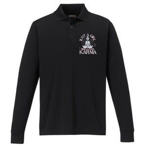 Just A Girl Who Loves Karma Peace Divine Feminine Novelties Performance Long Sleeve Polo