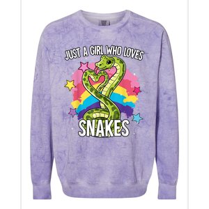 Just A Girl Who Loves Snakes Snake Colorblast Crewneck Sweatshirt