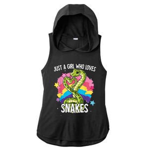 Just A Girl Who Loves Snakes Snake Ladies PosiCharge Tri-Blend Wicking Draft Hoodie Tank