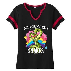 Just A Girl Who Loves Snakes Snake Ladies Halftime Notch Neck Tee