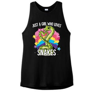 Just A Girl Who Loves Snakes Snake Ladies PosiCharge Tri-Blend Wicking Tank