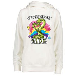 Just A Girl Who Loves Snakes Snake Womens Funnel Neck Pullover Hood