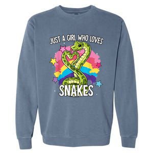 Just A Girl Who Loves Snakes Snake Garment-Dyed Sweatshirt