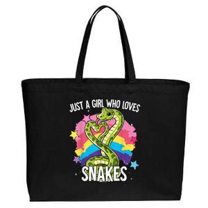 Just A Girl Who Loves Snakes Snake Cotton Canvas Jumbo Tote