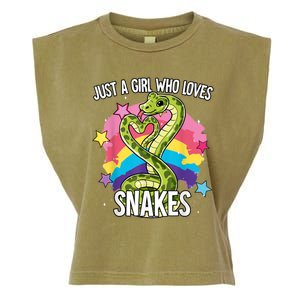 Just A Girl Who Loves Snakes Snake Garment-Dyed Women's Muscle Tee