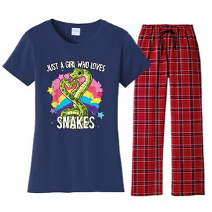 Just A Girl Who Loves Snakes Snake Women's Flannel Pajama Set