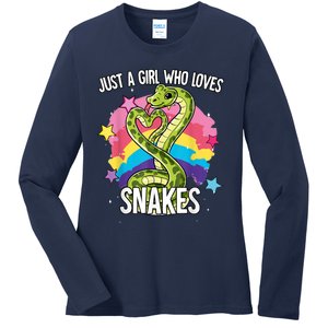 Just A Girl Who Loves Snakes Snake Ladies Long Sleeve Shirt