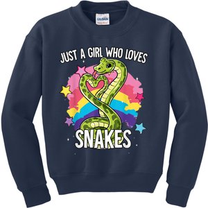 Just A Girl Who Loves Snakes Snake Kids Sweatshirt