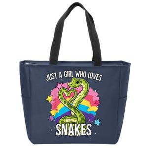 Just A Girl Who Loves Snakes Snake Zip Tote Bag