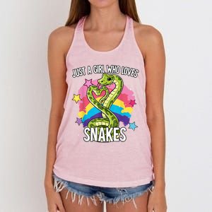 Just A Girl Who Loves Snakes Snake Women's Knotted Racerback Tank