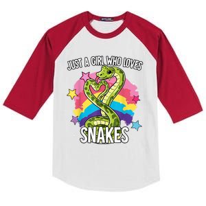 Just A Girl Who Loves Snakes Snake Kids Colorblock Raglan Jersey