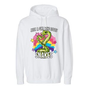 Just A Girl Who Loves Snakes Snake Garment-Dyed Fleece Hoodie