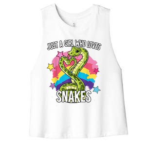 Just A Girl Who Loves Snakes Snake Women's Racerback Cropped Tank