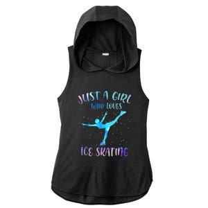 Just A Girl Who Loves Ice Skating Figure Skate Skater Ladies PosiCharge Tri-Blend Wicking Draft Hoodie Tank