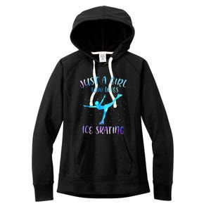 Just A Girl Who Loves Ice Skating Figure Skate Skater Women's Fleece Hoodie