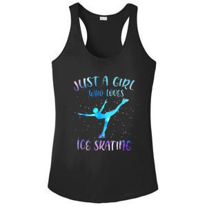 Just A Girl Who Loves Ice Skating Figure Skate Skater Ladies PosiCharge Competitor Racerback Tank