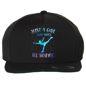 Just A Girl Who Loves Ice Skating Figure Skate Skater Wool Snapback Cap