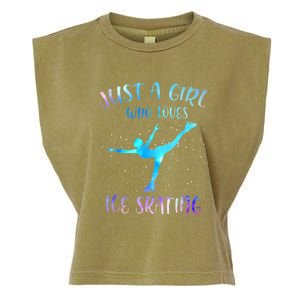 Just A Girl Who Loves Ice Skating Figure Skate Skater Garment-Dyed Women's Muscle Tee