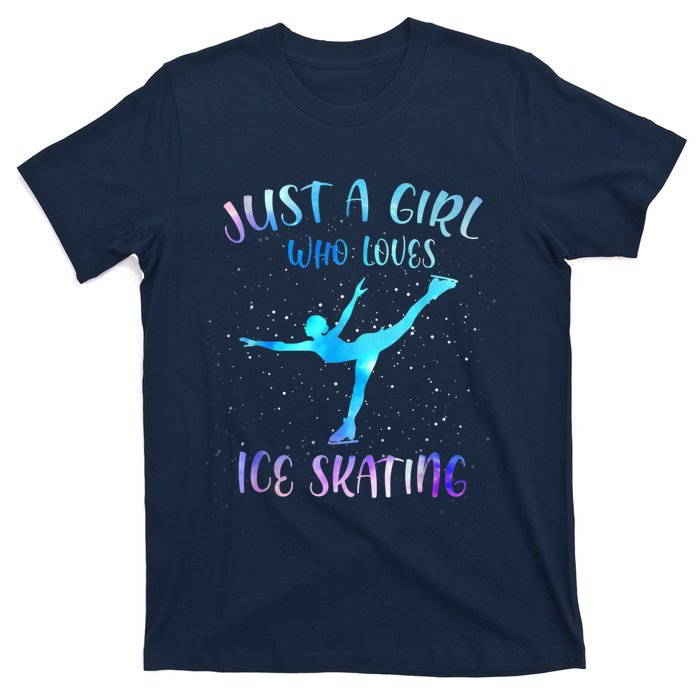 Just A Girl Who Loves Ice Skating Figure Skate Skater T-Shirt