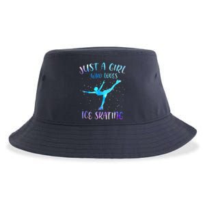 Just A Girl Who Loves Ice Skating Figure Skate Skater Sustainable Bucket Hat