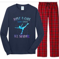 Just A Girl Who Loves Ice Skating Figure Skate Skater Long Sleeve Pajama Set