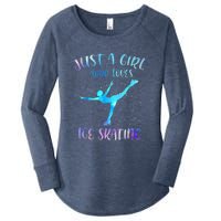 Just A Girl Who Loves Ice Skating Figure Skate Skater Women's Perfect Tri Tunic Long Sleeve Shirt