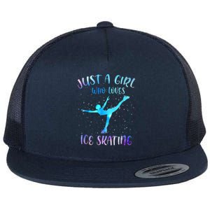 Just A Girl Who Loves Ice Skating Figure Skate Skater Flat Bill Trucker Hat