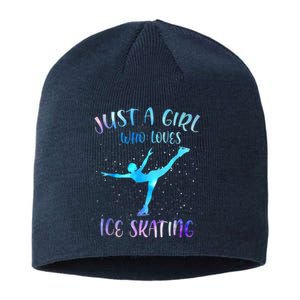 Just A Girl Who Loves Ice Skating Figure Skate Skater Sustainable Beanie