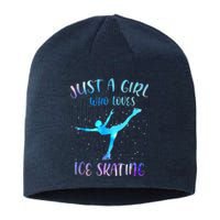 Just A Girl Who Loves Ice Skating Figure Skate Skater Sustainable Beanie