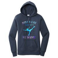 Just A Girl Who Loves Ice Skating Figure Skate Skater Women's Pullover Hoodie