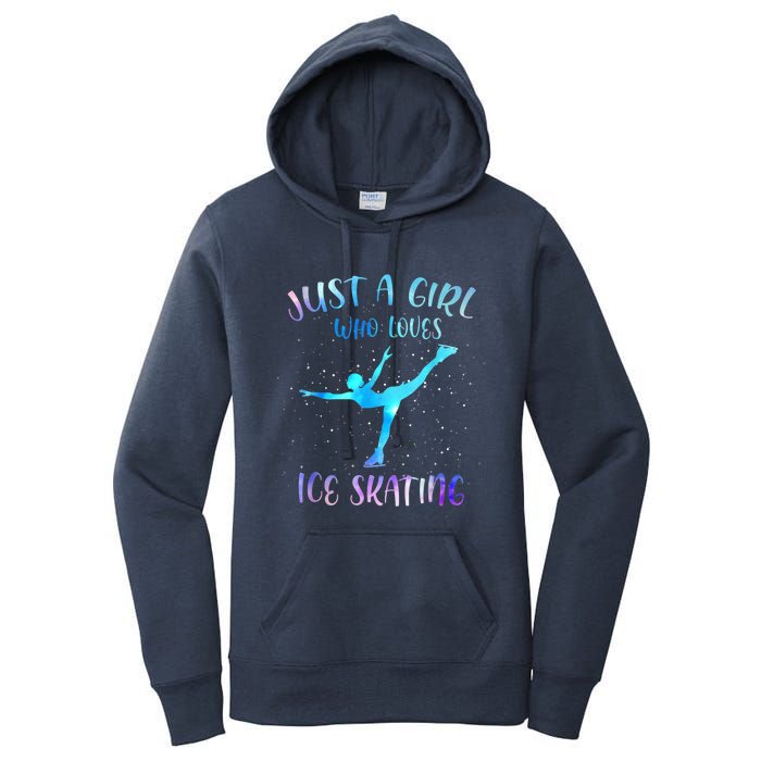 Just A Girl Who Loves Ice Skating Figure Skate Skater Women's Pullover Hoodie