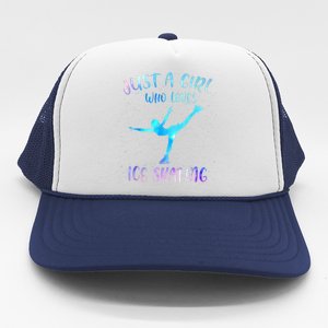 Just A Girl Who Loves Ice Skating Figure Skate Skater Trucker Hat