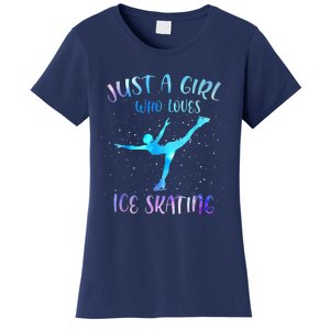 Just A Girl Who Loves Ice Skating Figure Skate Skater Women's T-Shirt