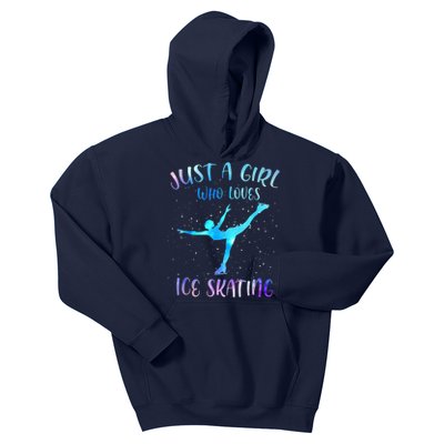 Just A Girl Who Loves Ice Skating Figure Skate Skater Kids Hoodie