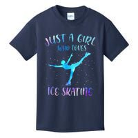 Just A Girl Who Loves Ice Skating Figure Skate Skater Kids T-Shirt