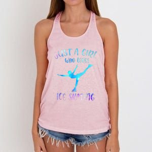 Just A Girl Who Loves Ice Skating Figure Skate Skater Women's Knotted Racerback Tank