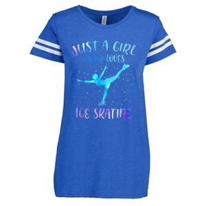 Just A Girl Who Loves Ice Skating Figure Skate Skater Enza Ladies Jersey Football T-Shirt