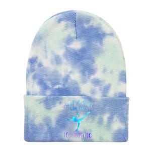 Just A Girl Who Loves Ice Skating Figure Skate Skater Tie Dye 12in Knit Beanie