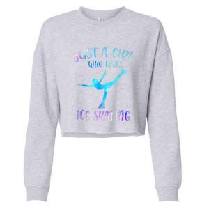 Just A Girl Who Loves Ice Skating Figure Skate Skater Cropped Pullover Crew