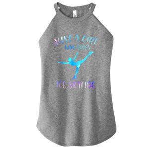 Just A Girl Who Loves Ice Skating Figure Skate Skater Women's Perfect Tri Rocker Tank