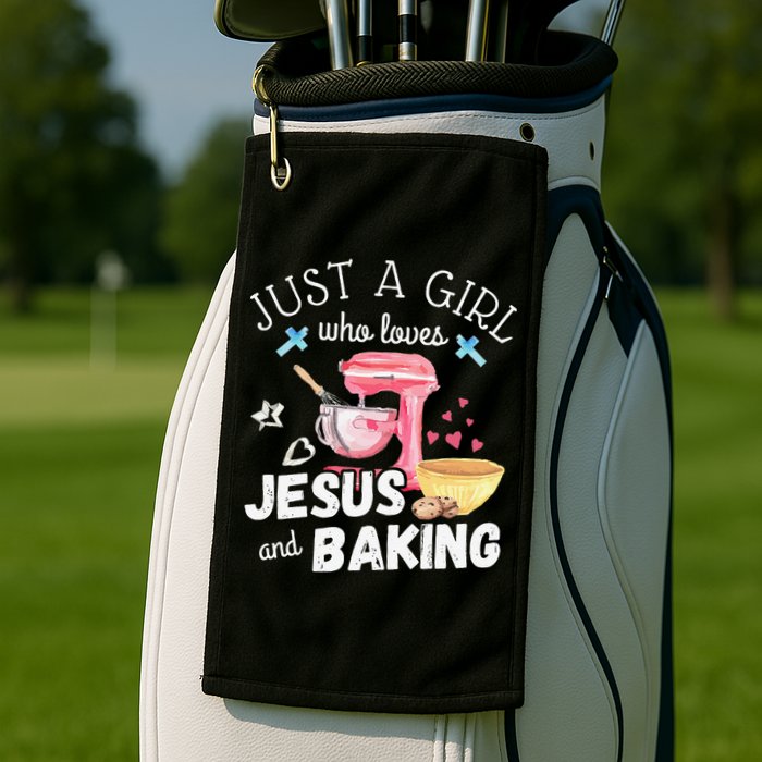 Just A Girl Who Loves Jesus And Baking Funny Christian Golf Towel