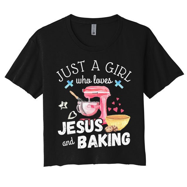 Just A Girl Who Loves Jesus And Baking Funny Christian Crop Top