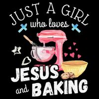 Just A Girl Who Loves Jesus And Baking Funny Christian Cropped Pullover Crew