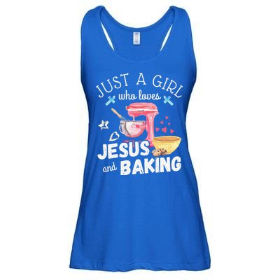 Just A Girl Who Loves Jesus And Baking Funny Christian Ladies Essential Flowy Tank
