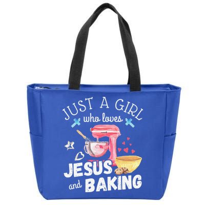 Just A Girl Who Loves Jesus And Baking Funny Christian Zip Tote Bag